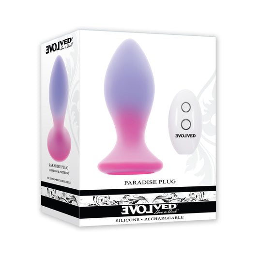 Evolved Paradise Plug Rechargeable Vibrating Anal Plug with Remote Silicone