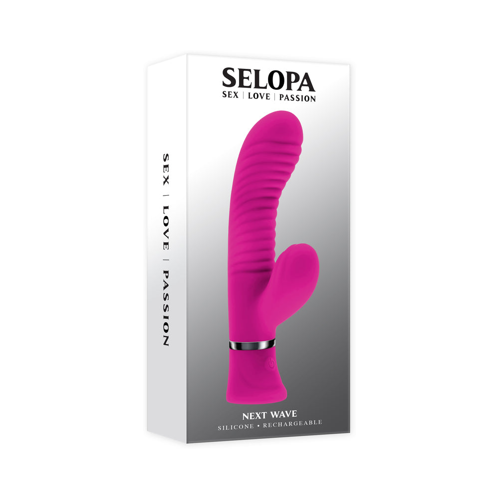 Selopa Next Wave Rechargeable Vibrating Dual Stimulatore Vibrator Silicone Pink