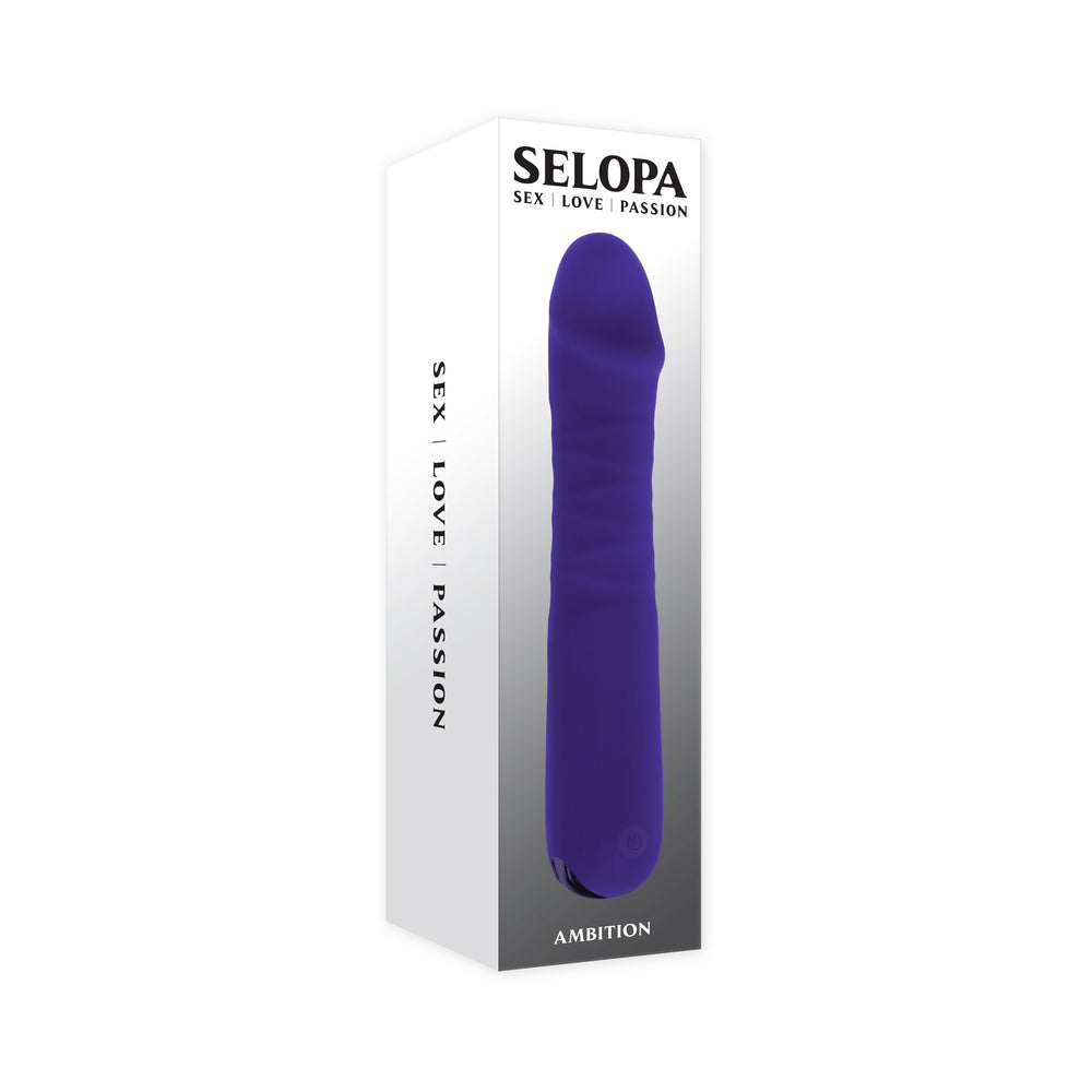 Selopa Ambition Rechargeable Vibrating  Thrusting Vibrator Silicone Purple