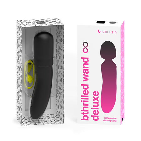 B Swish Bthrilled Premium Mini Wand Noir - Not Very Vanilla