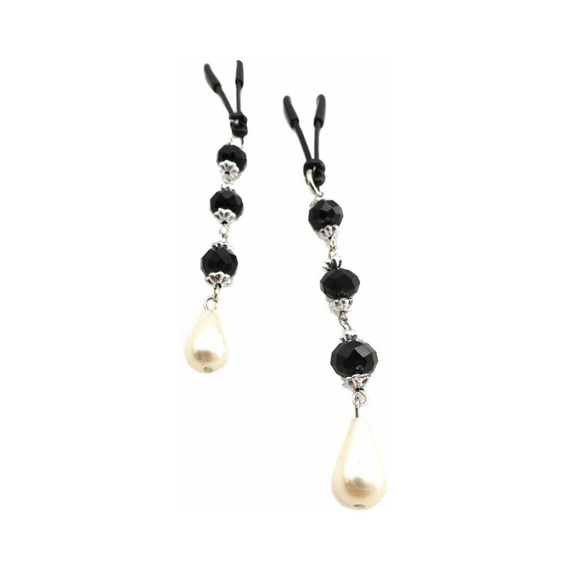 Bijoux de Nip Pearl Black Beaded Nipple Clamps