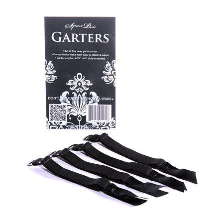 SpareParts Removeable Garters 4-Piece Set Black - Not Very Vanilla