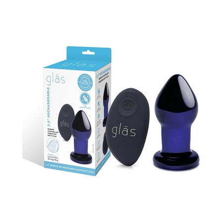 Glas 3.5 in. Rechargeable Remote-Controlled Vibrating Butt Plug - Not Very Vanilla