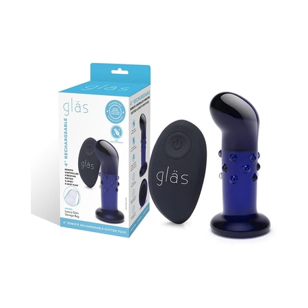 Glas 4 in. Rechargeable Remote-Controlled Vibrating Dotted G-Spot/P-Spot Plug - Not Very Vanilla