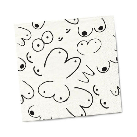 Twisted Wares Boobs Napkins 20-Pack - Not Very Vanilla