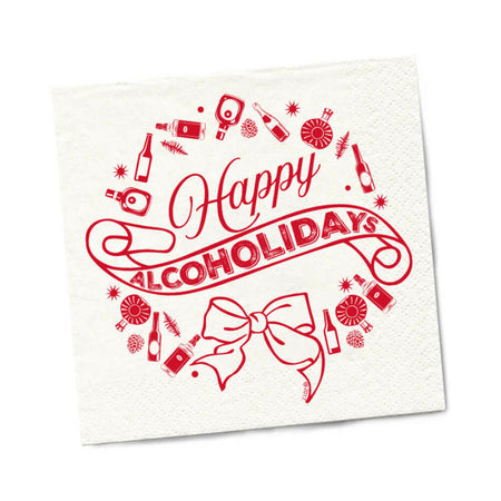 Twisted Wares Happy Alcoholidays Napkins 20-Pack - Not Very Vanilla