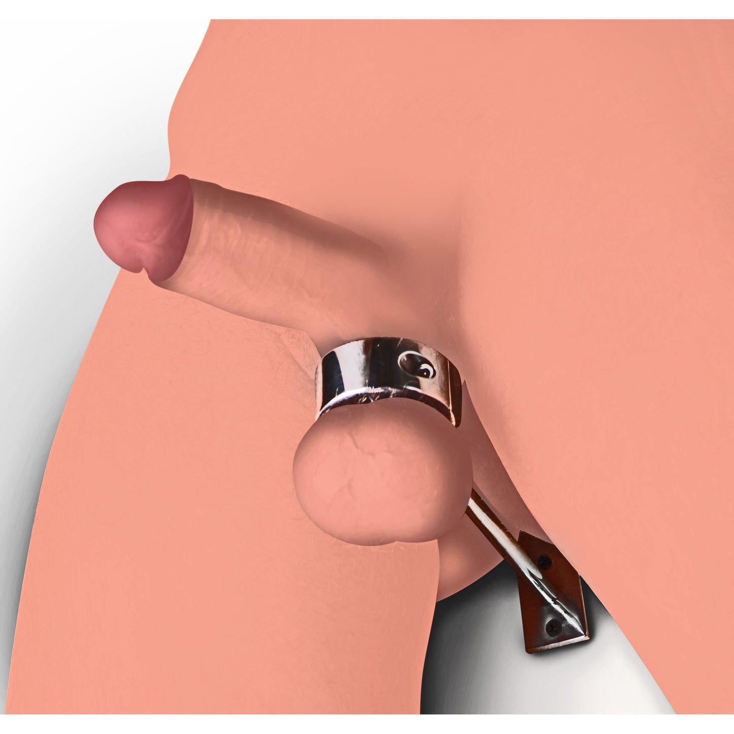 Locking Mounted Cbt Scrotum Cuff With Bar