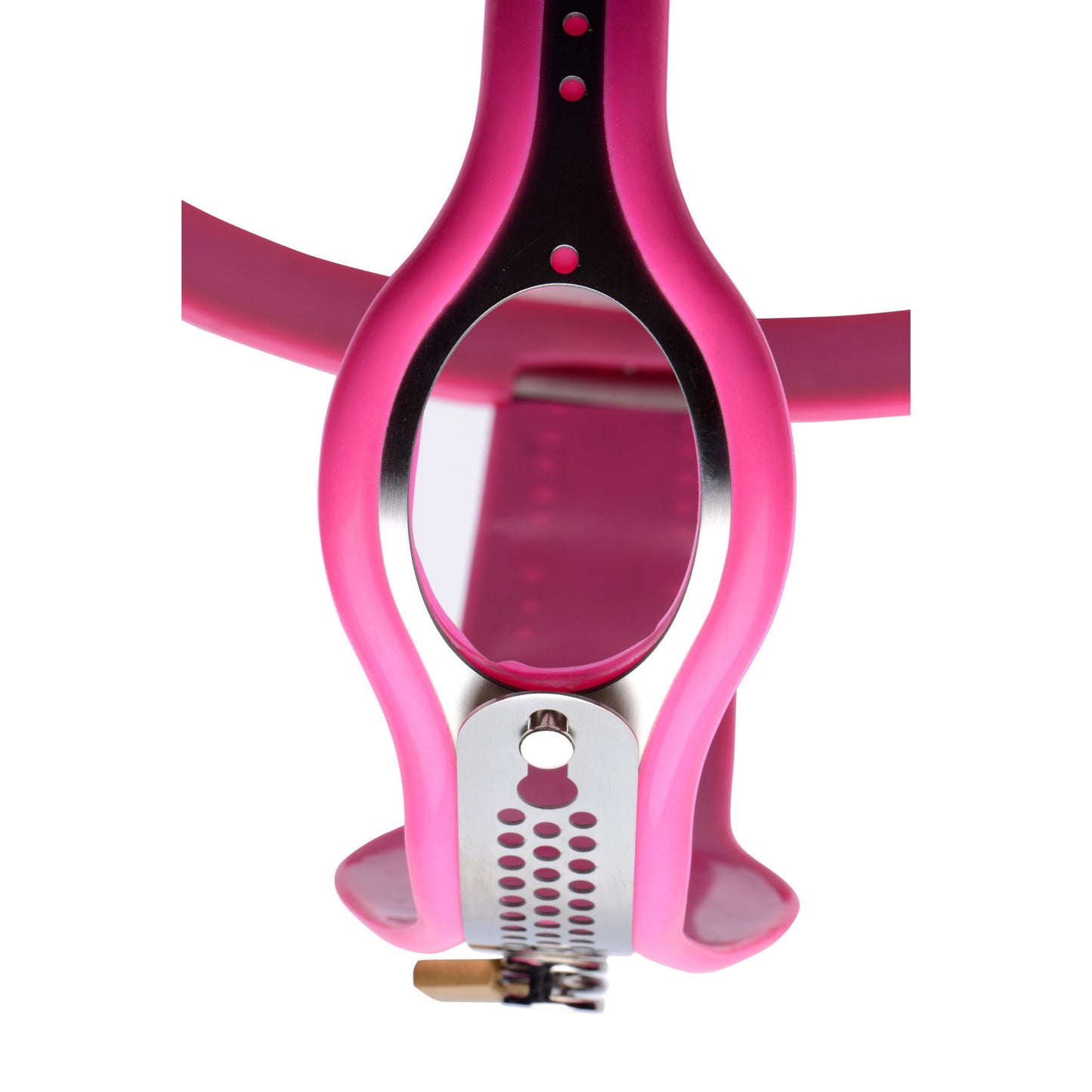 Pink Stainless Steel Adjustable Female Chastity Belt