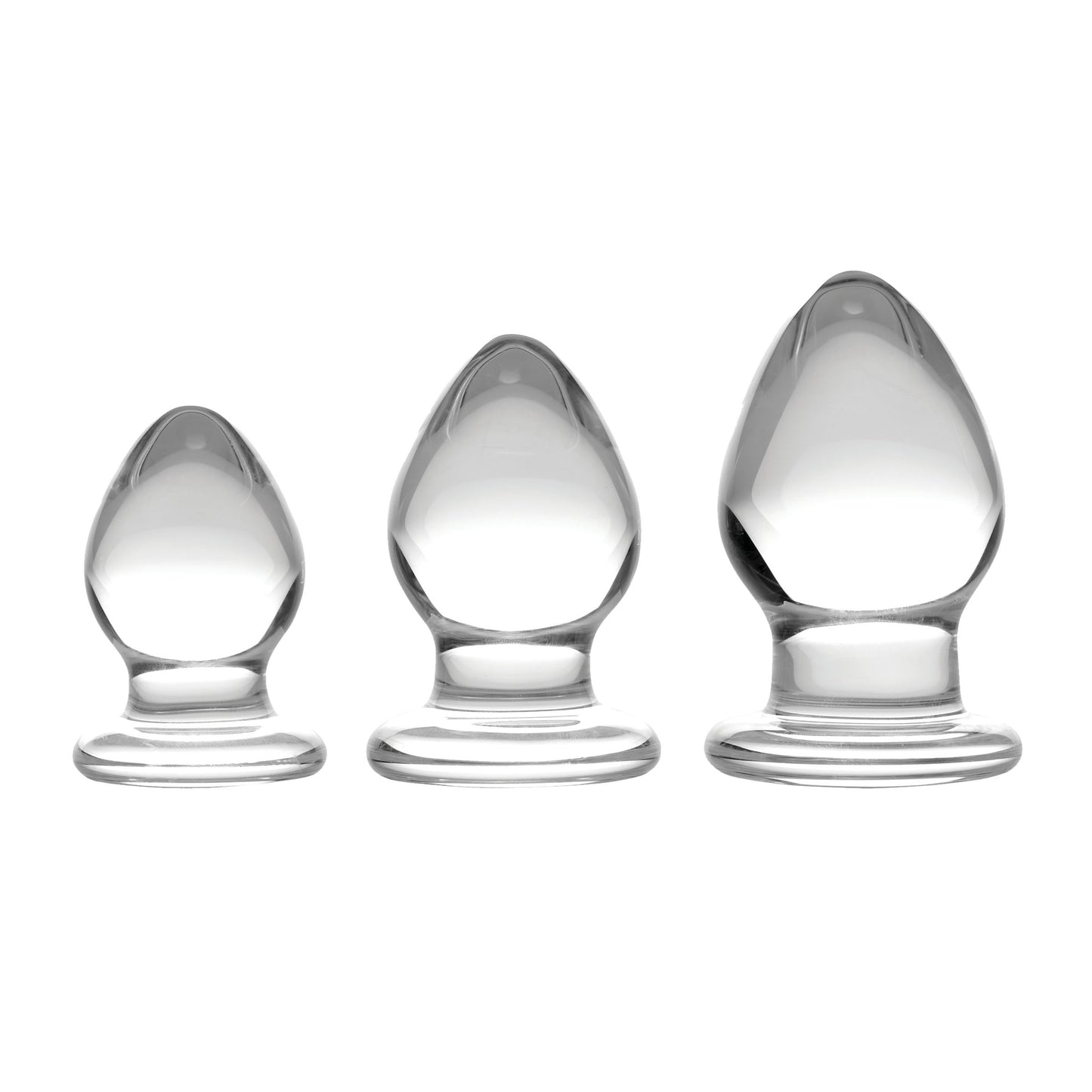 Triplets 3 Piece Glass Anal Plug Kit