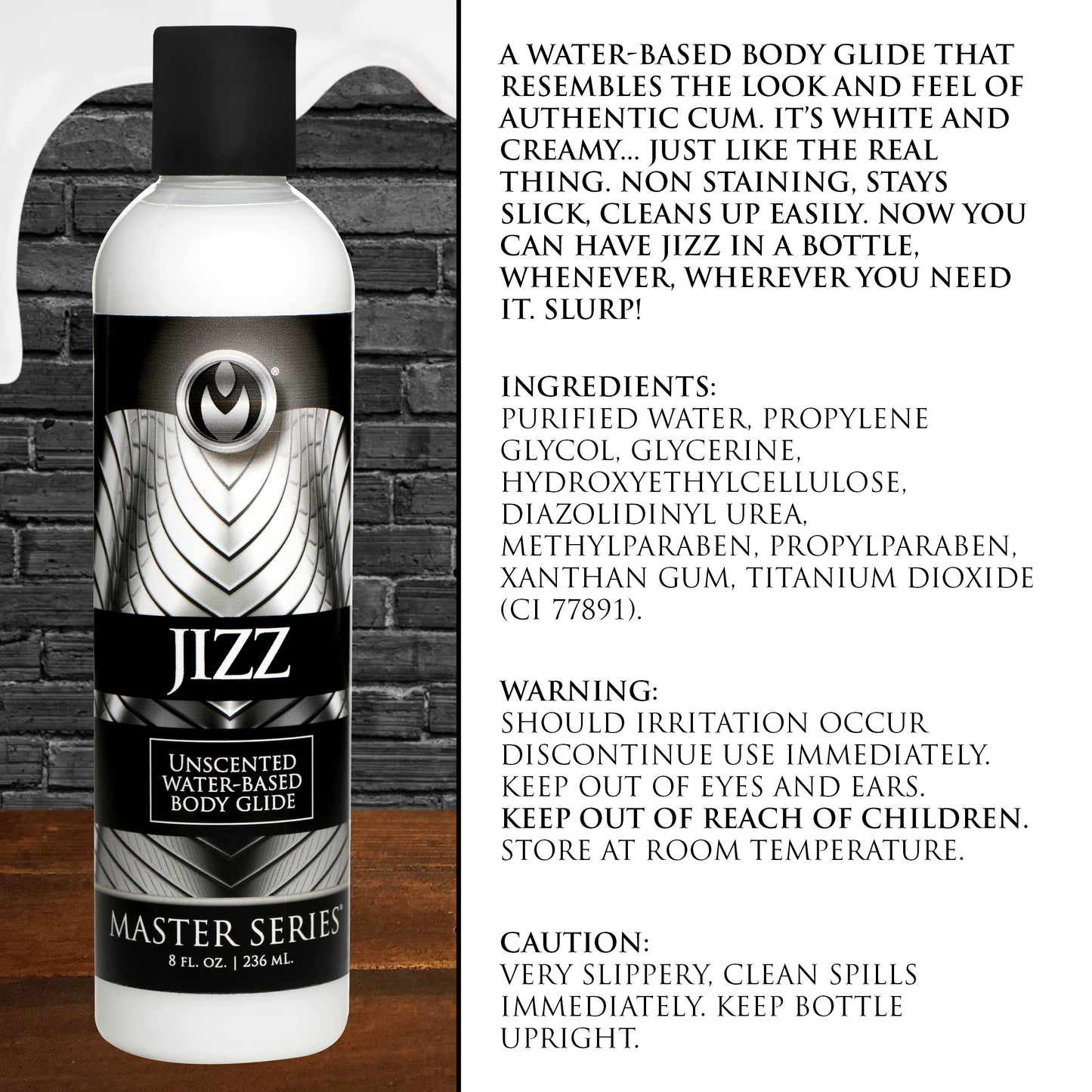 Jizz Unscented Water-Based Lube 8oz