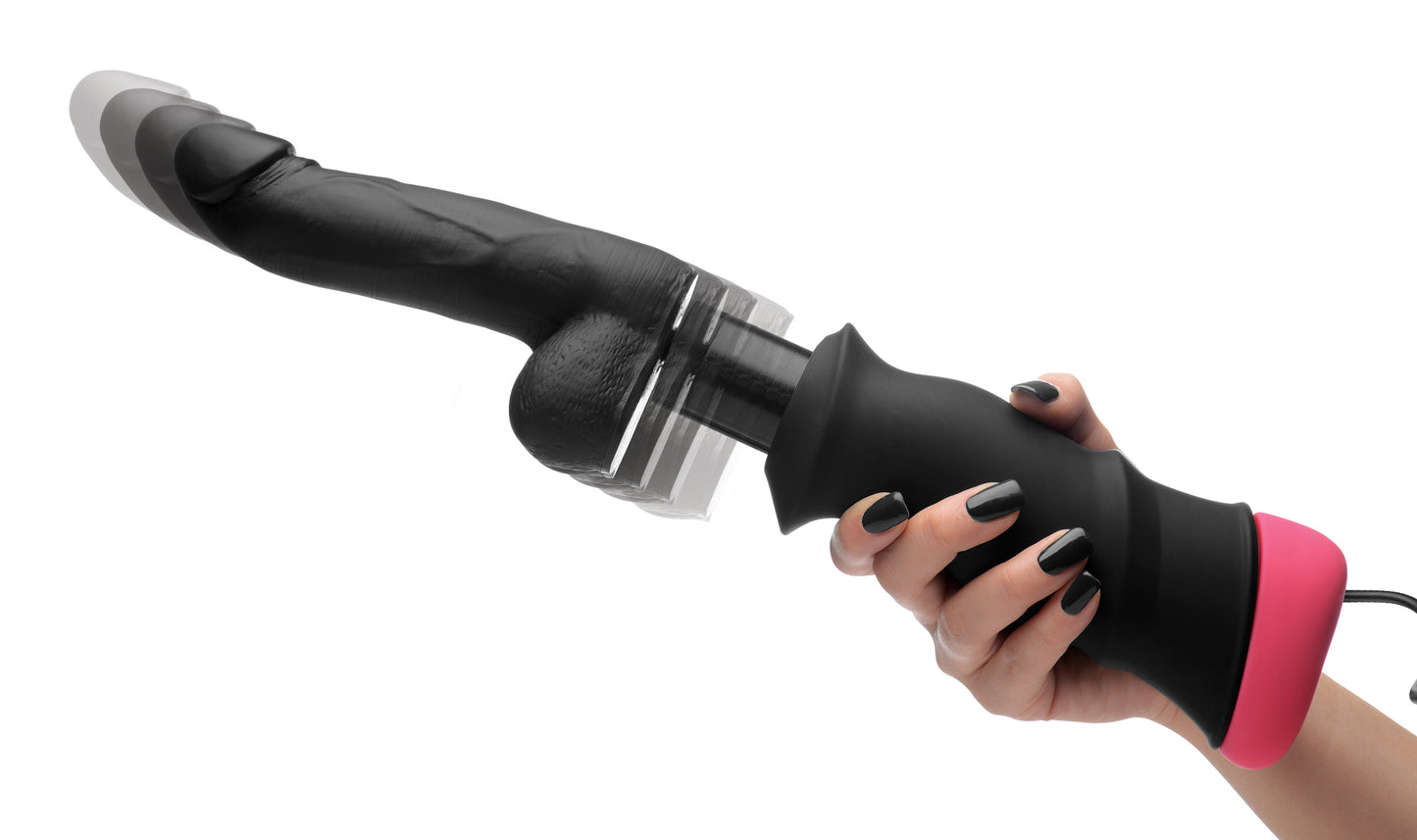 Mega-Pounder Hand-held Thrusting Silicone Dildo