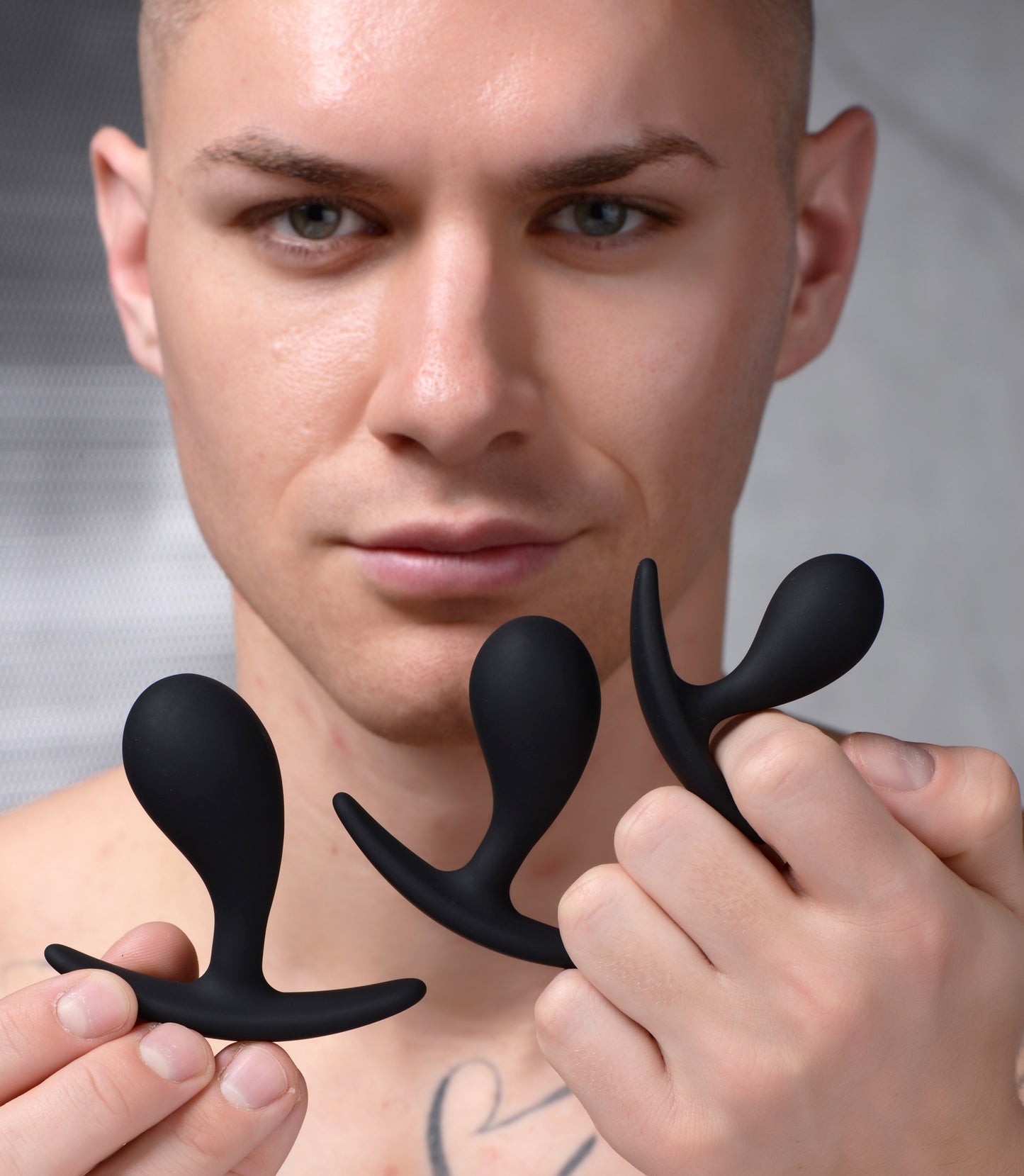 Dark Droplets 3 Piece Curved Silicone Anal Trainer Set