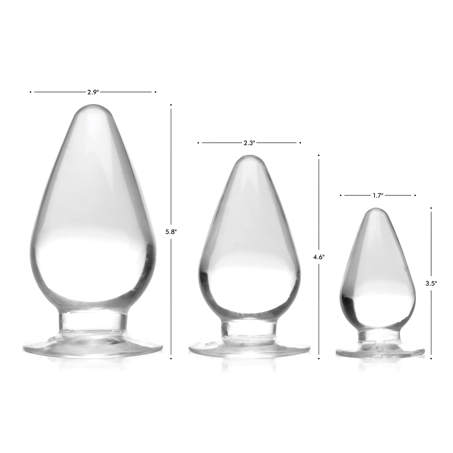 Triple Cones 3 Piece Anal Plug Set