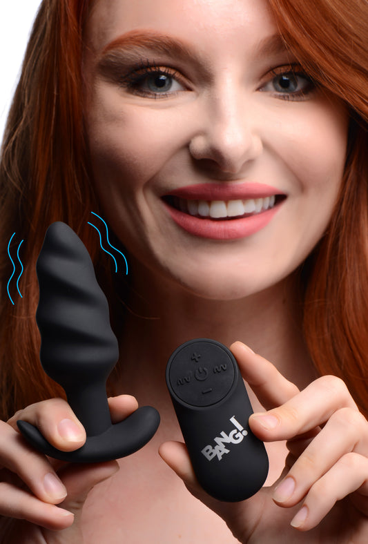 Remote Control 21x Vibrating Silicone Swirl Butt Plug