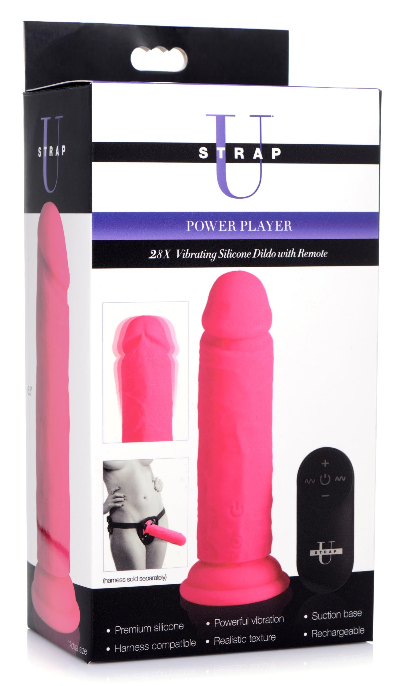 Power Player 28x Vibrating Silicone Dildo With Remote