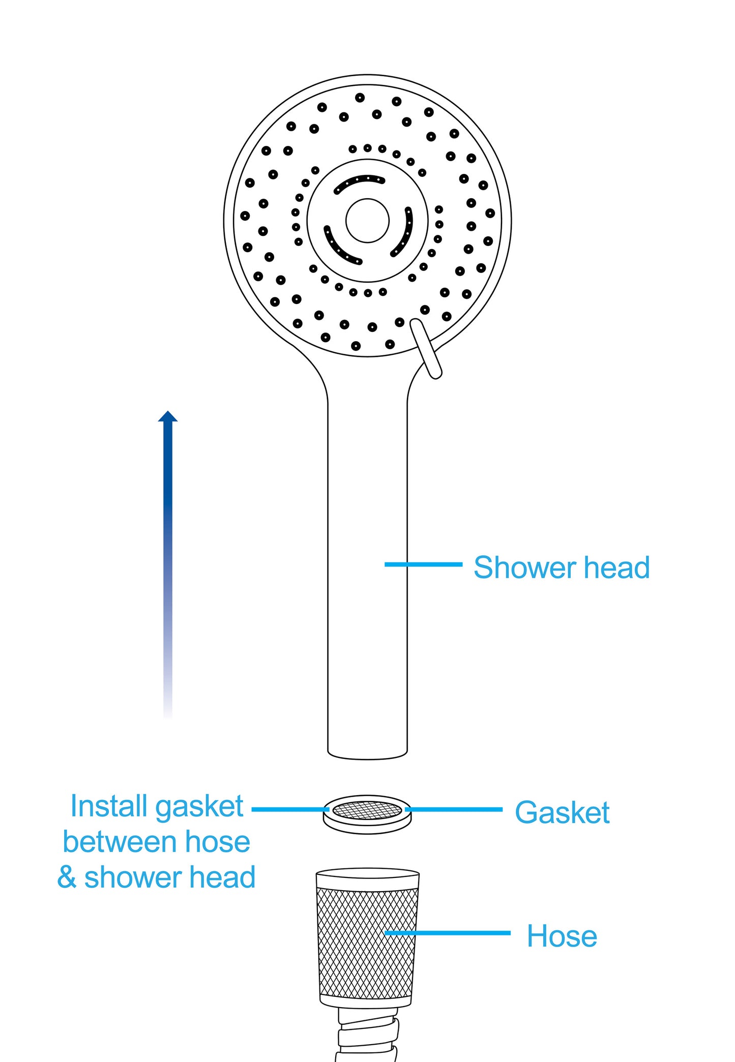 Shower Head With Silicone Enema Nozzle