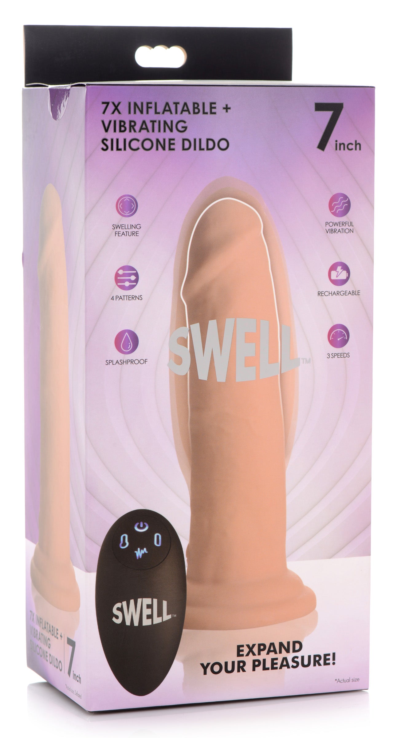 7x Inflatable And Vibrating Remote Control Silicone Dildo