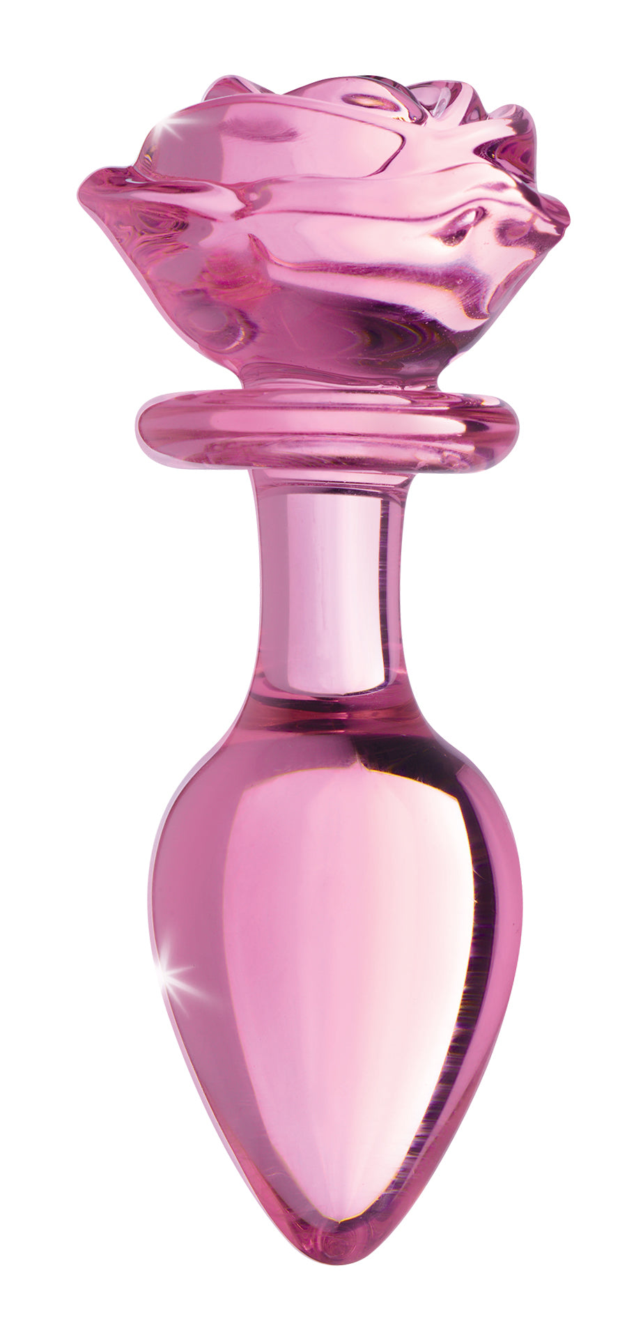 Pink Rose Glass Anal Plug