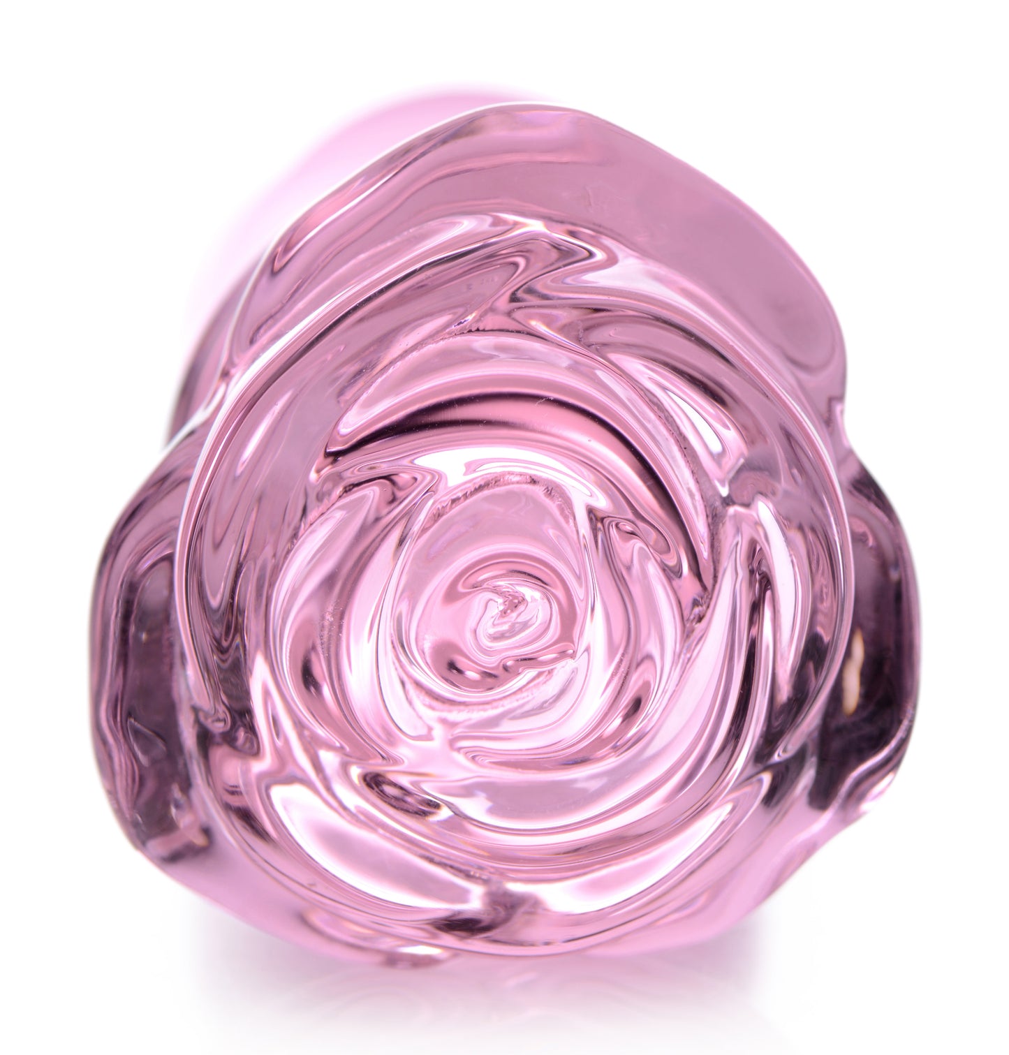 Pink Rose Glass Anal Plug