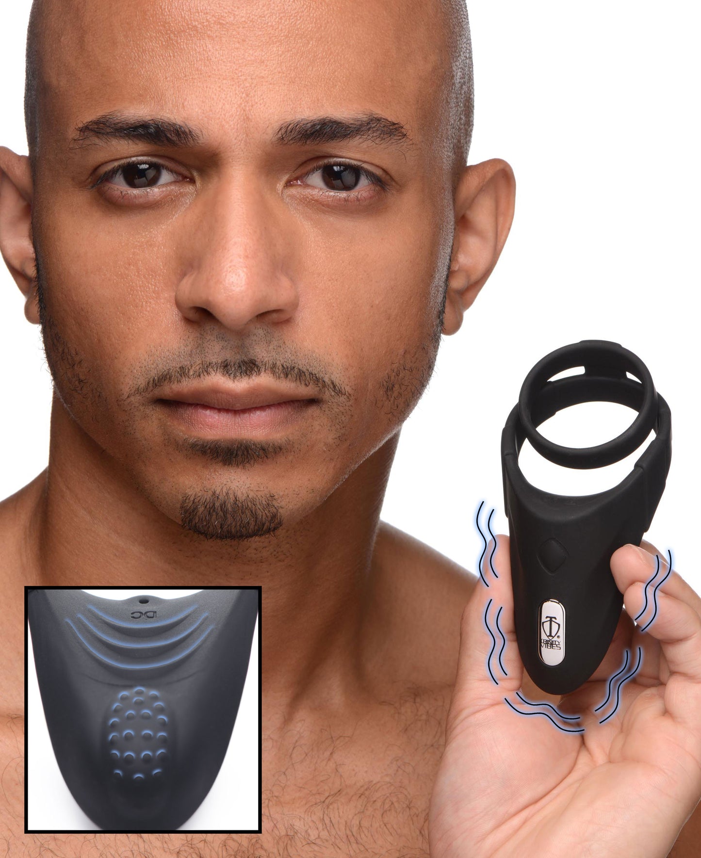 10x Silicone Cock Ring With Vibrating Taint Stimulator