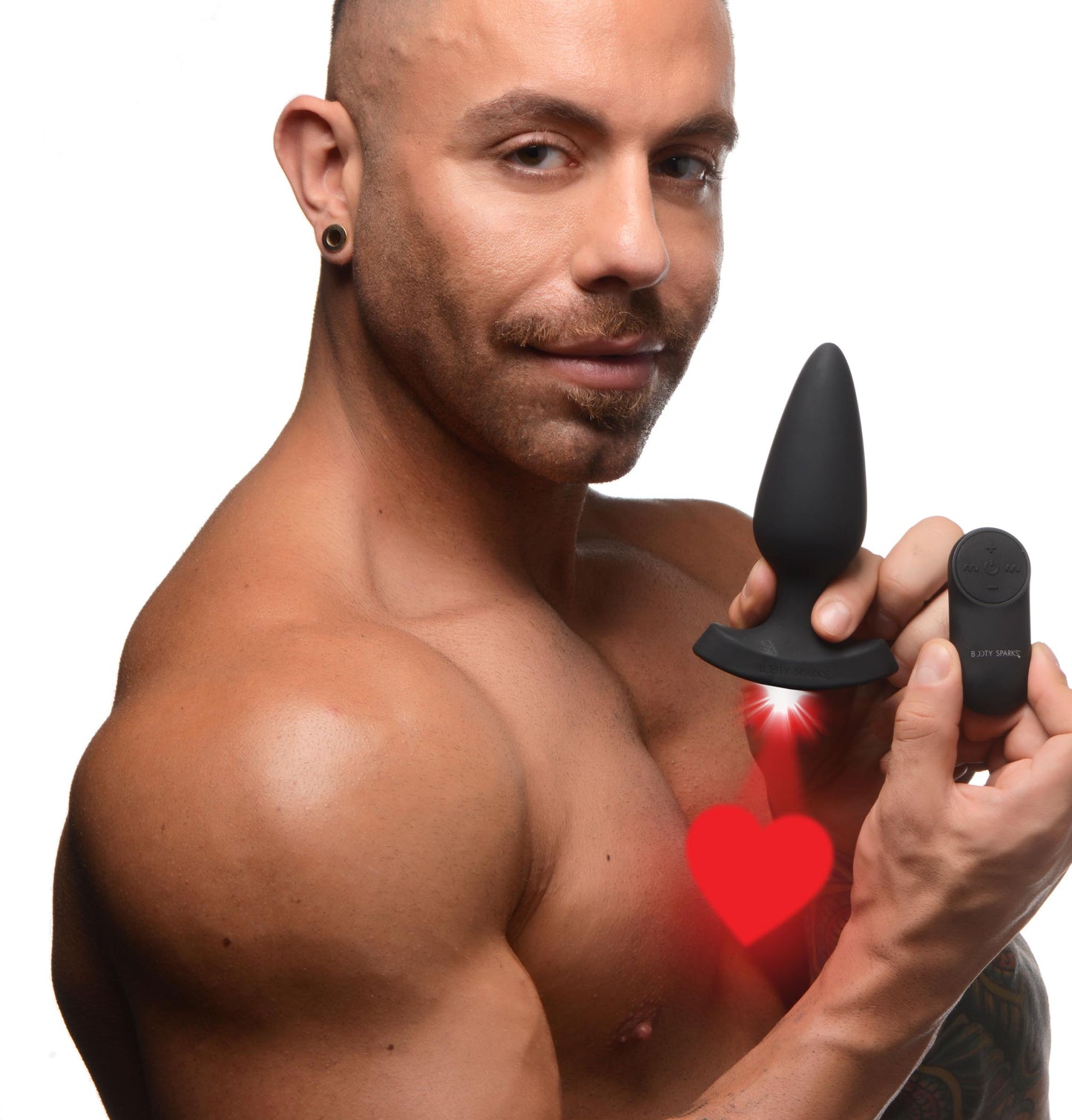 28x Laser Heart Silicone Anal Plug With Remote &ndash