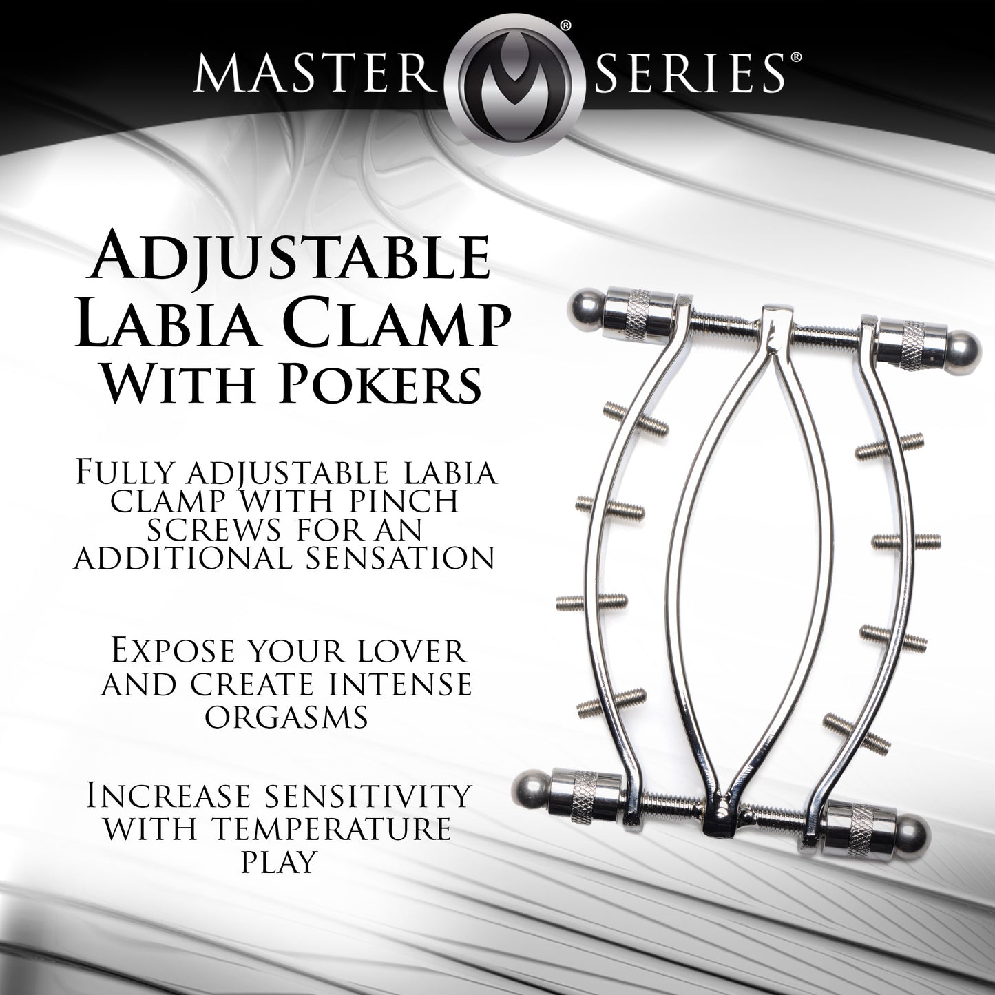 Spread Em Stainless Steel Poker Labia Clamp With Adjustable Pressure Screws