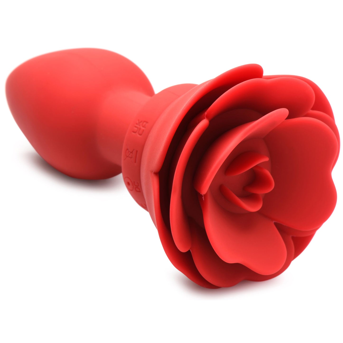 28x Silicone Vibrating Rose Anal Plug With Remote