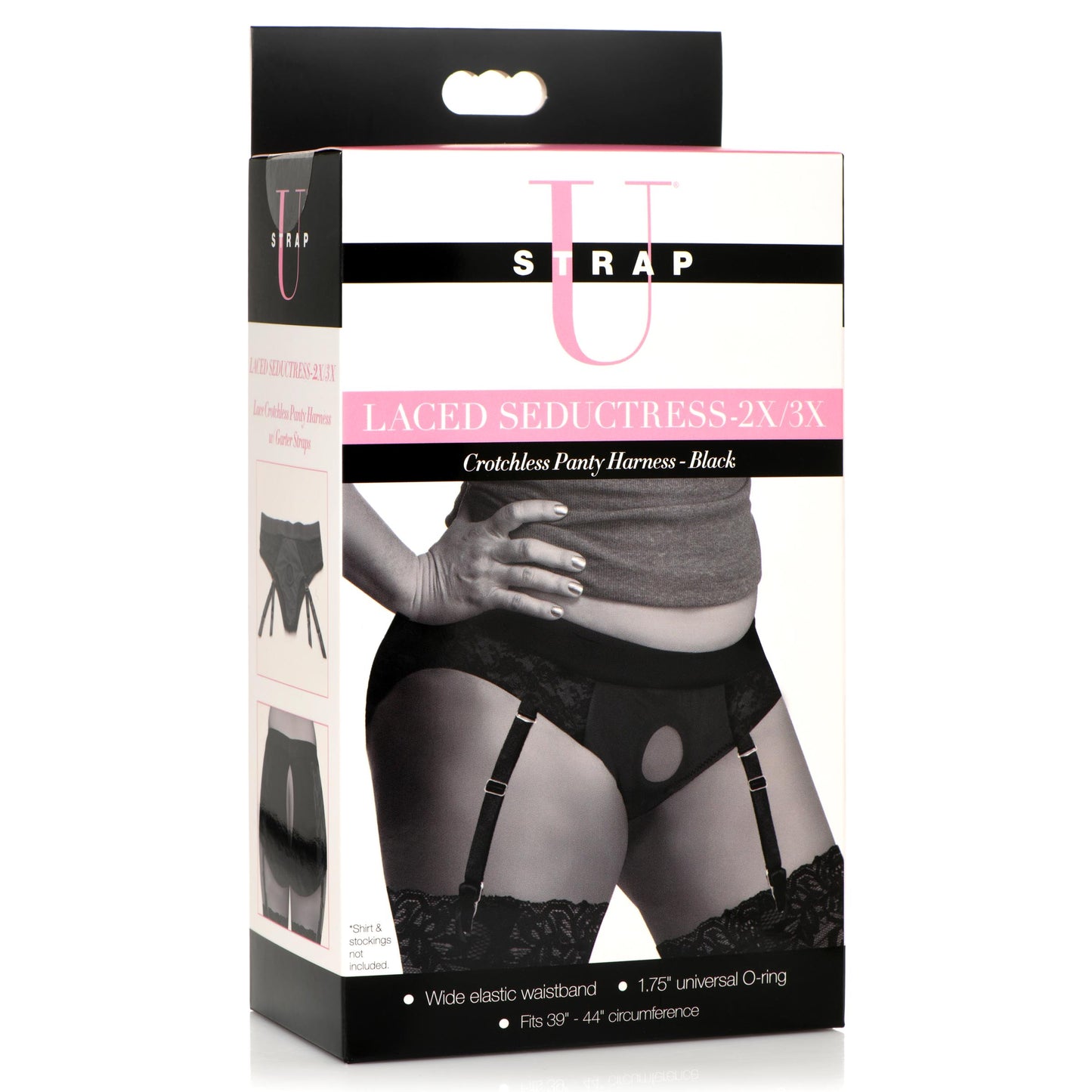 Laced Seductress Crotchless Panty Harness With Garter Straps