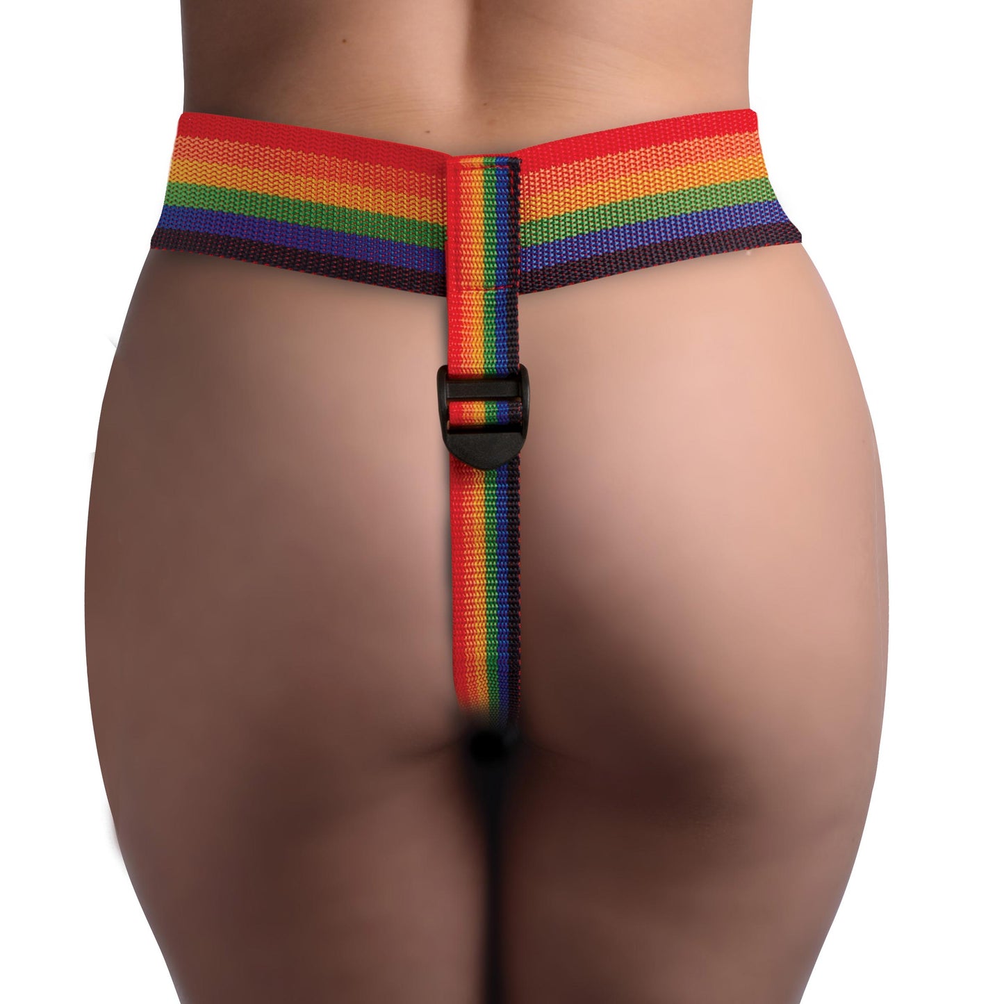 Rainbow Strap On Harness With Silicone O-rings