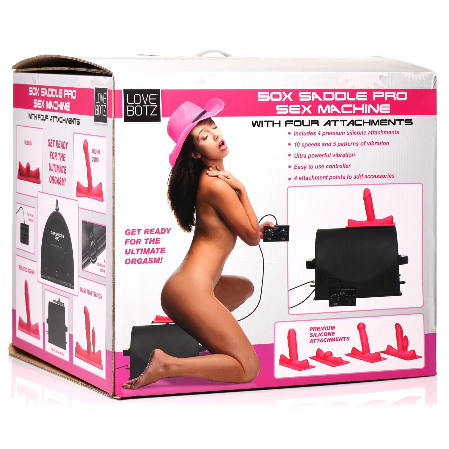 50X Saddle Pro Sex Machine with 4 Attachments