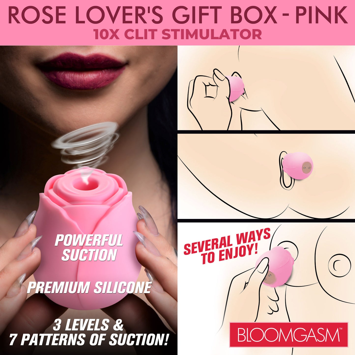 The Rose Lovers Gift Box 10x Clit Suction Rose -