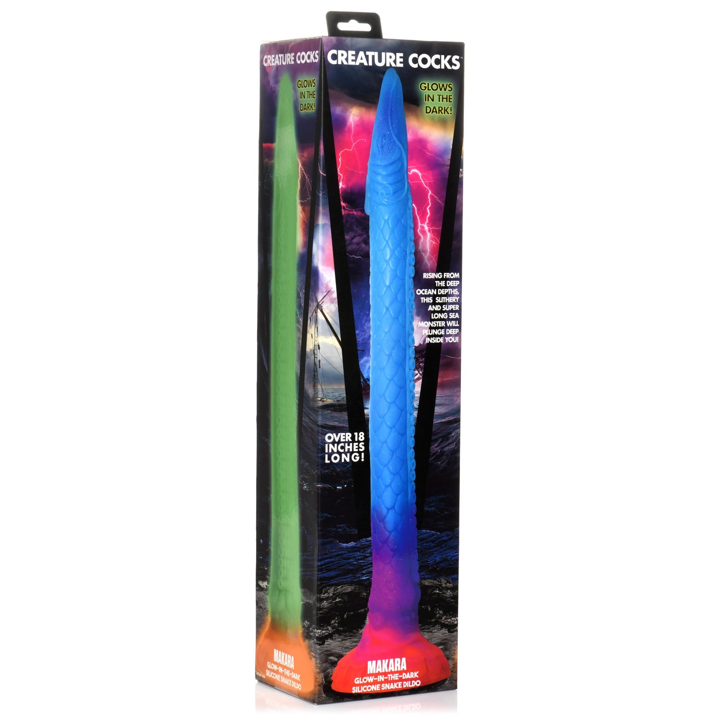 Makara Glow-in-the-dark Silicone Snake Dildo