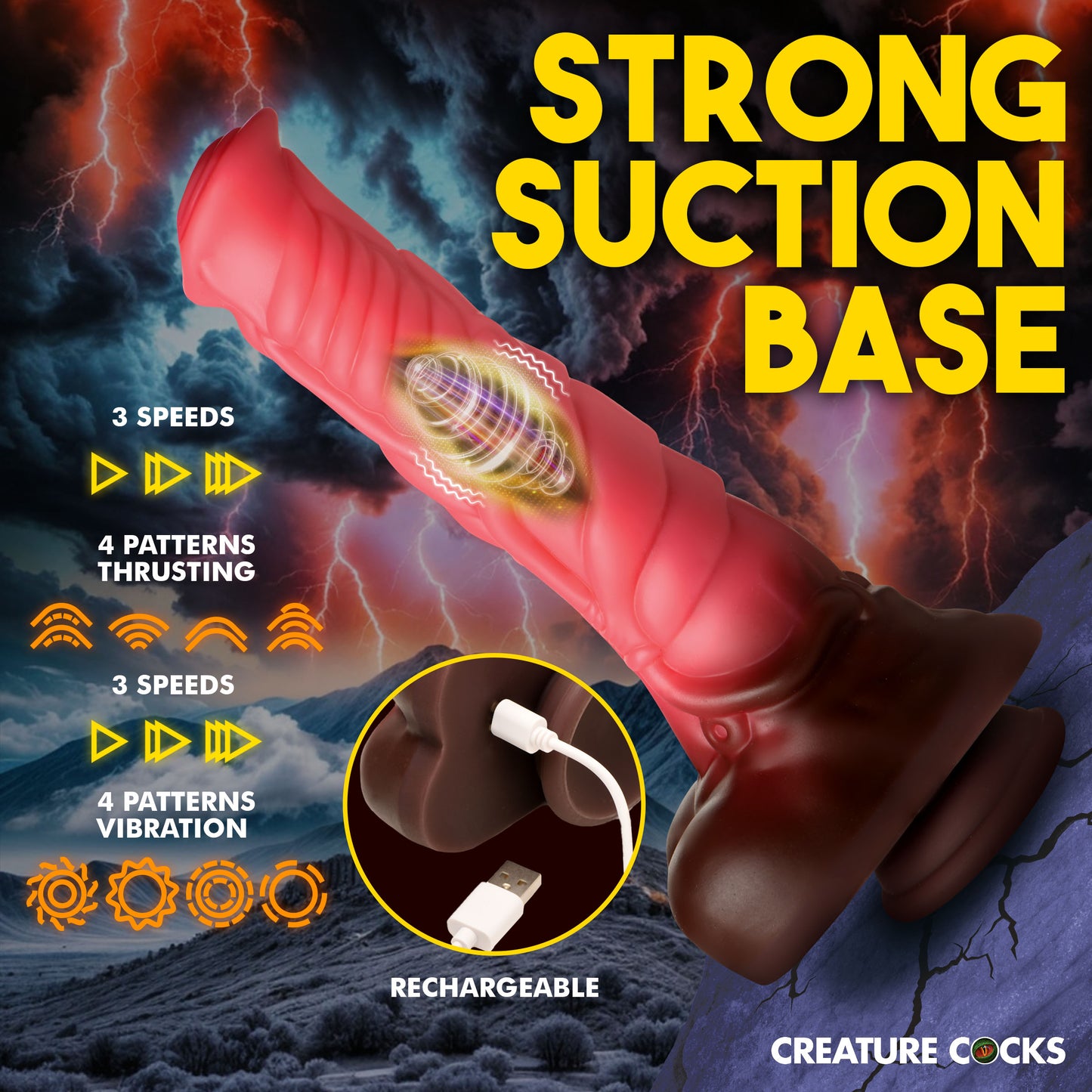 Deluxe Centaur Thrusting & Vibrating Silicone Dildo