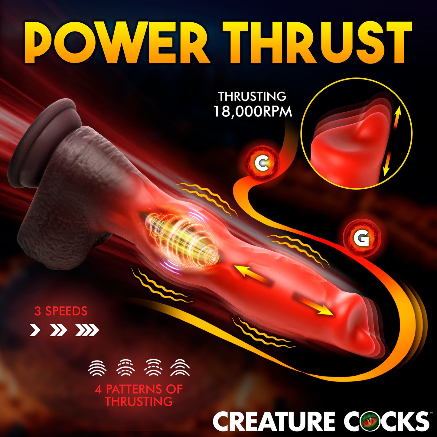 Ramming Hound Thrusting & Vibrating Silicone Dildo