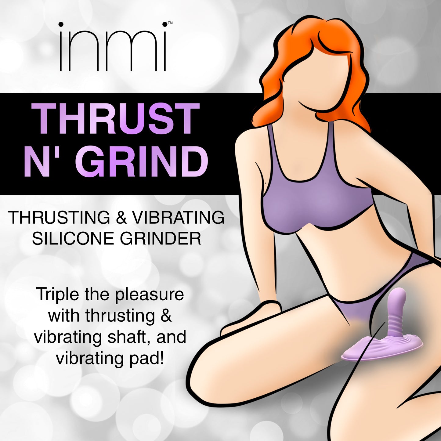 Thrust N' Grind Thrusting And Vibrating Silicone Sex Grinder