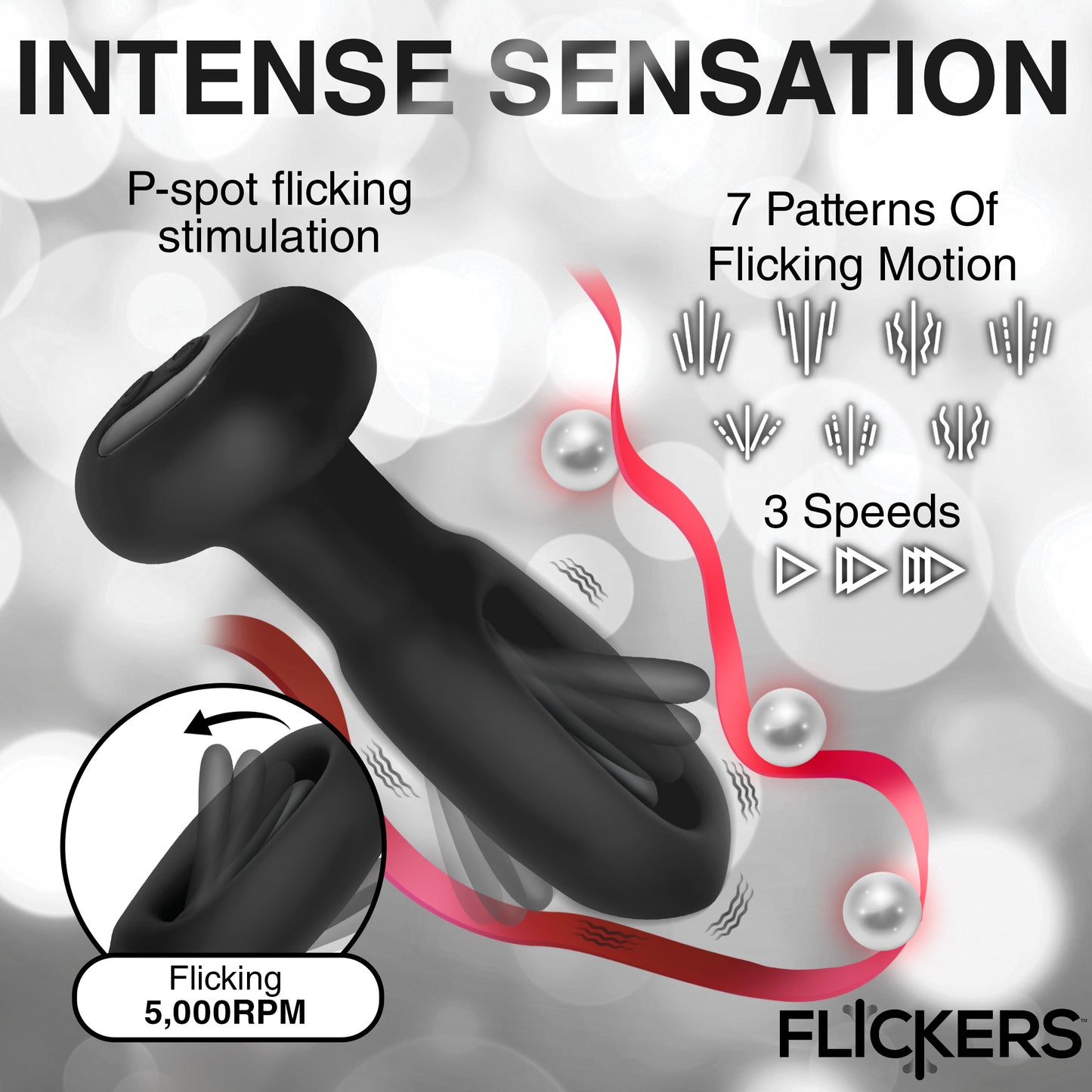 Bum Flick Vibrating And Flicking Silicone Butt Plug With Remote