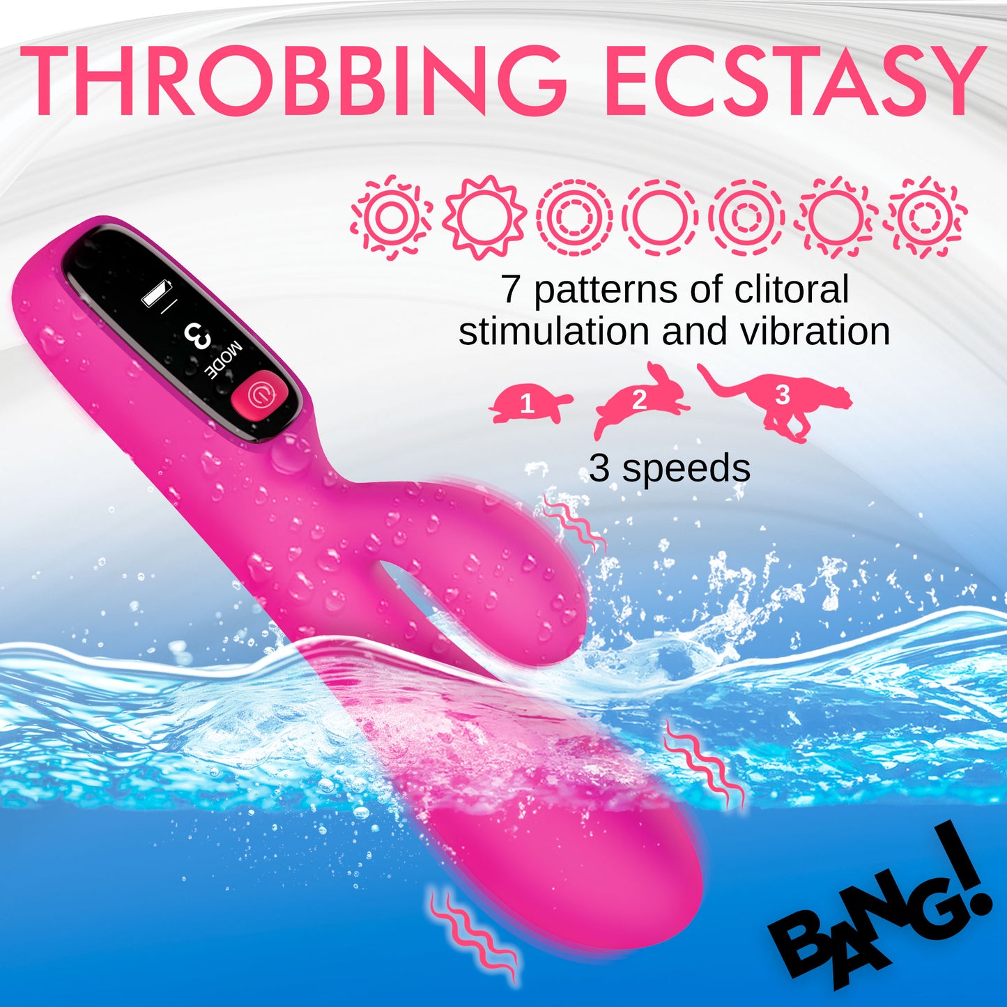 Silicone Rabbit Vibrator With Digital Display