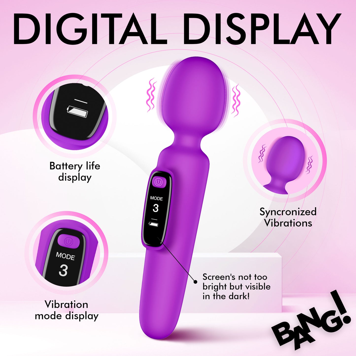 Digital Silicone Wand With Display