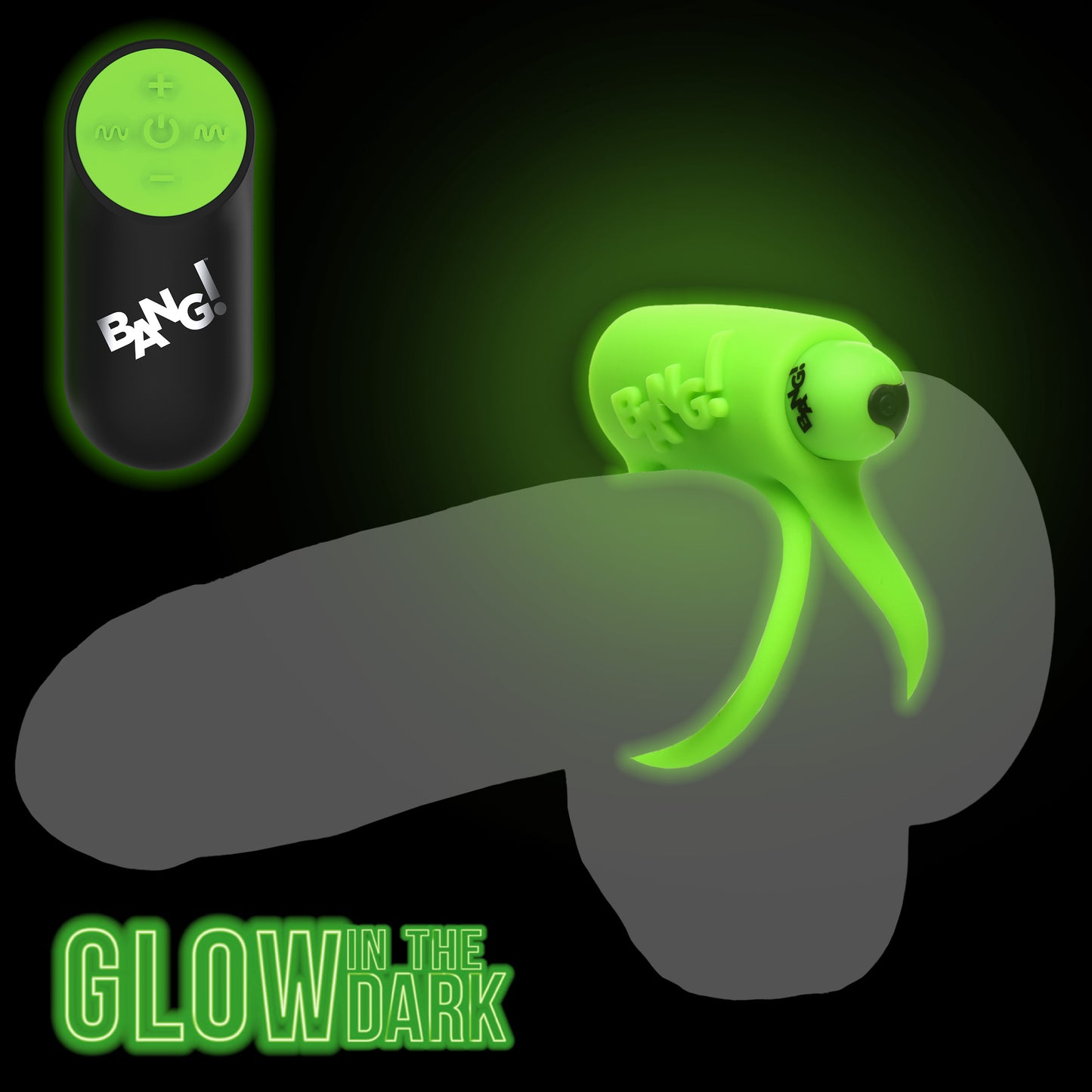 Glow-in-the-dark Silicone Vibrating Cock Ring