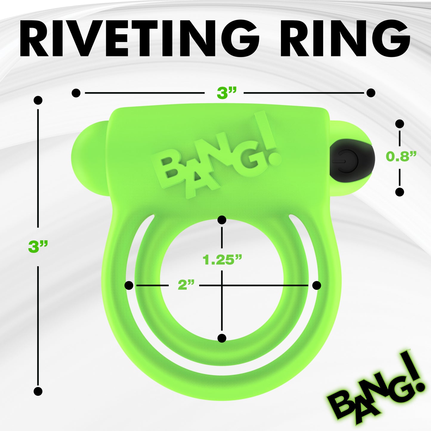 Glow-in-the-dark Silicone Vibrating Cock Ring