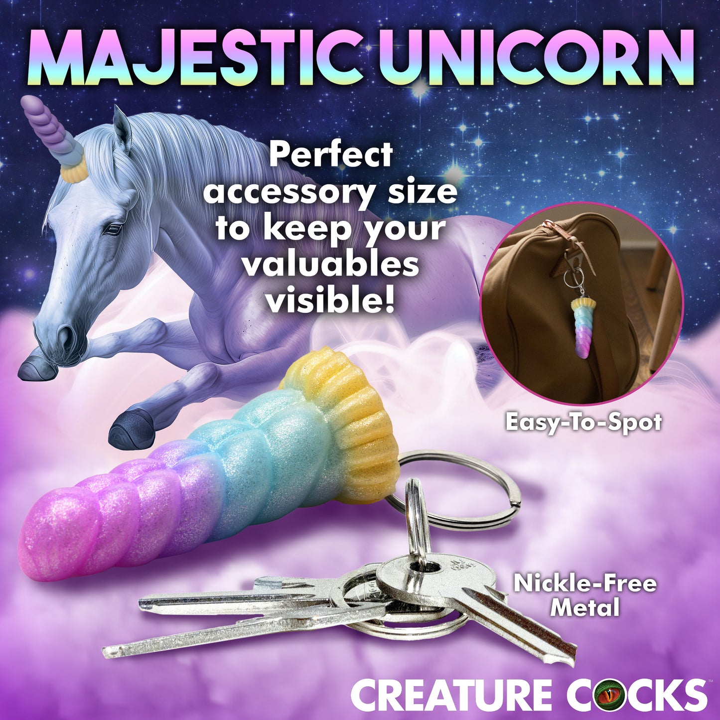 Mystique Unicorn Mini Dildo Key Chain