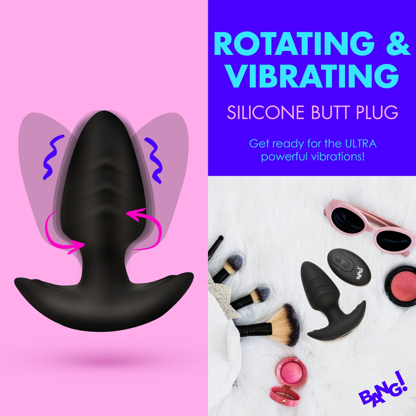 Rotating And Vibrating Silicone Butt Plug