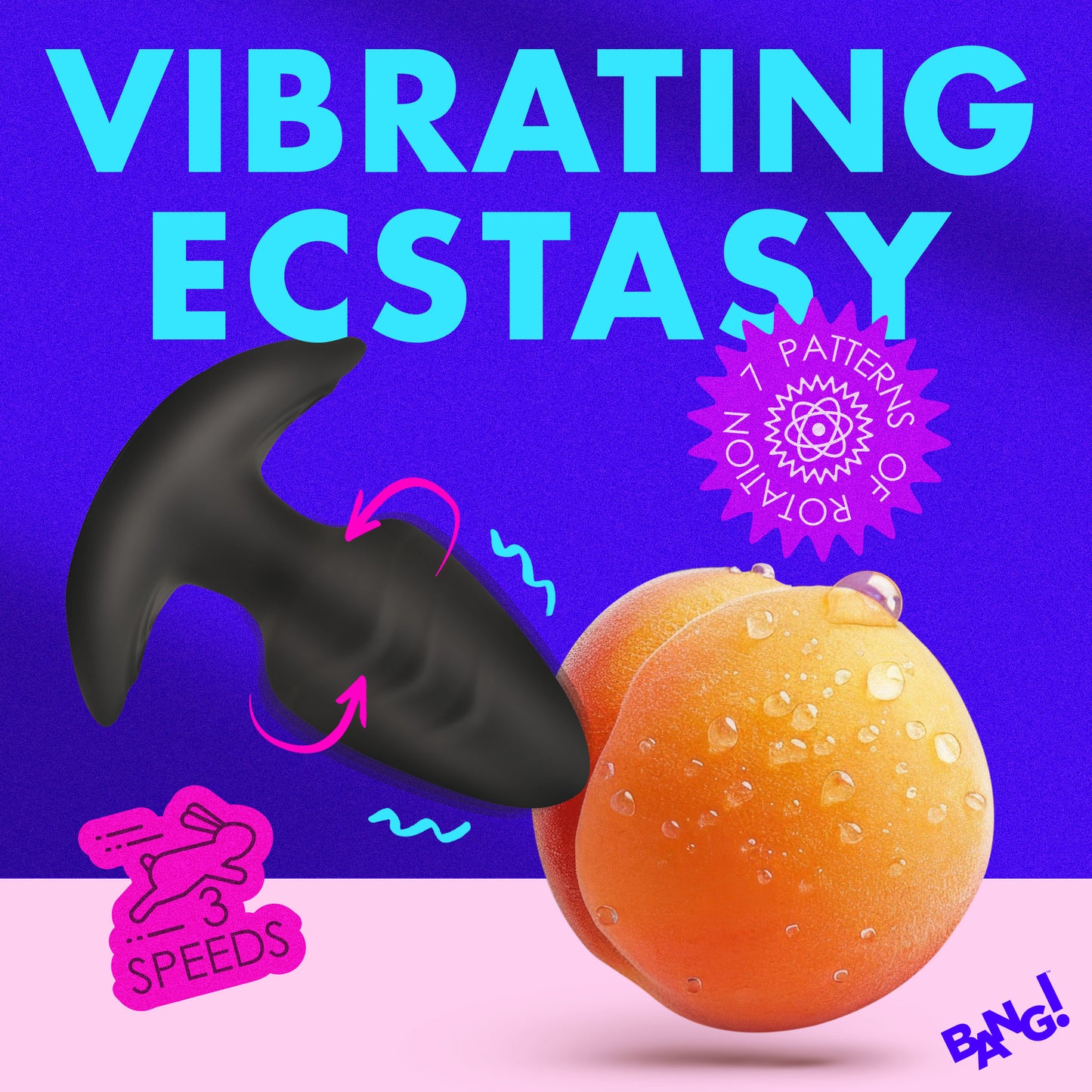 Rotating And Vibrating Silicone Butt Plug