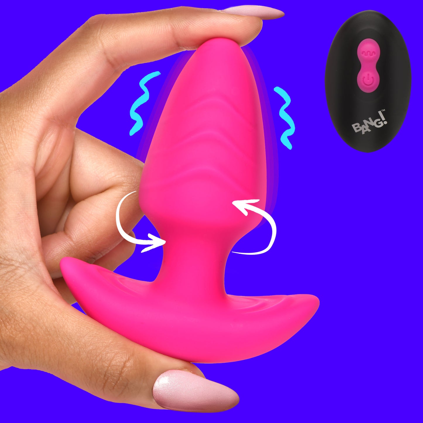 Rotating And Vibrating Silicone Butt Plug