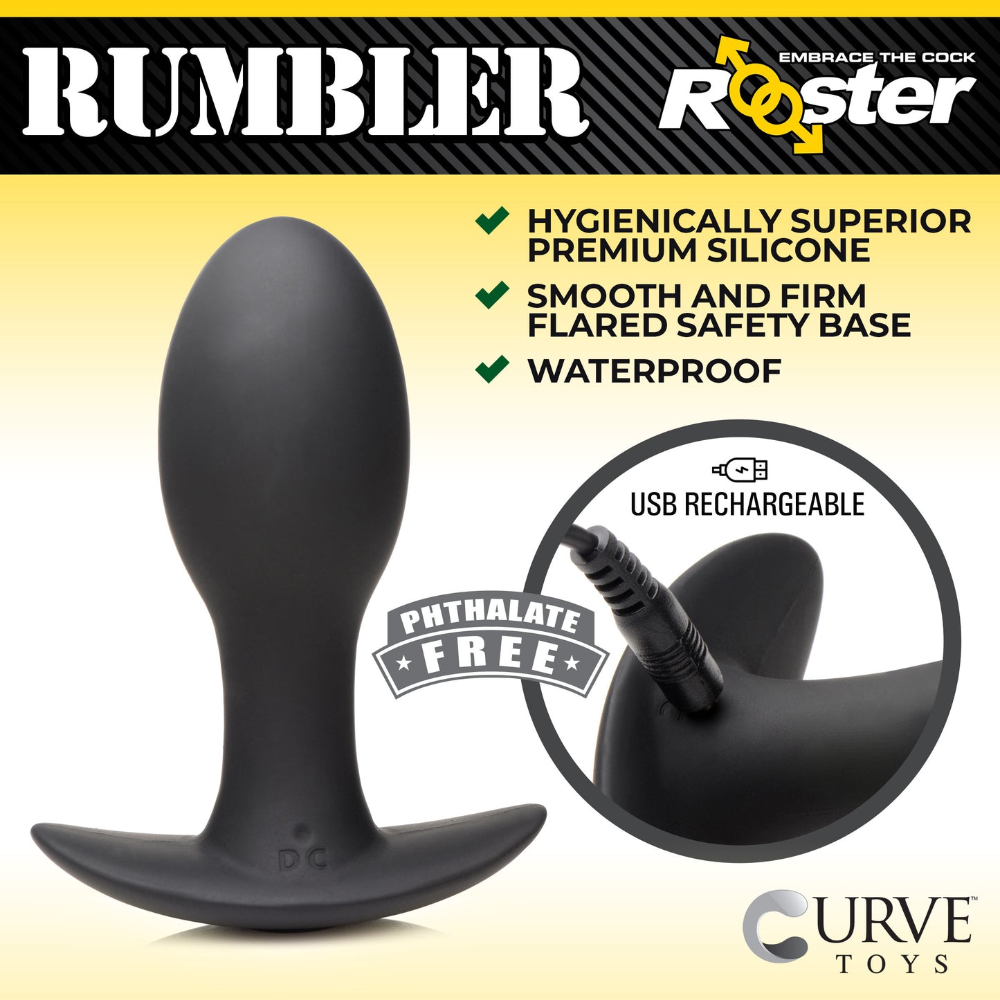 Rumbler Vibrating Silicone Butt Plug