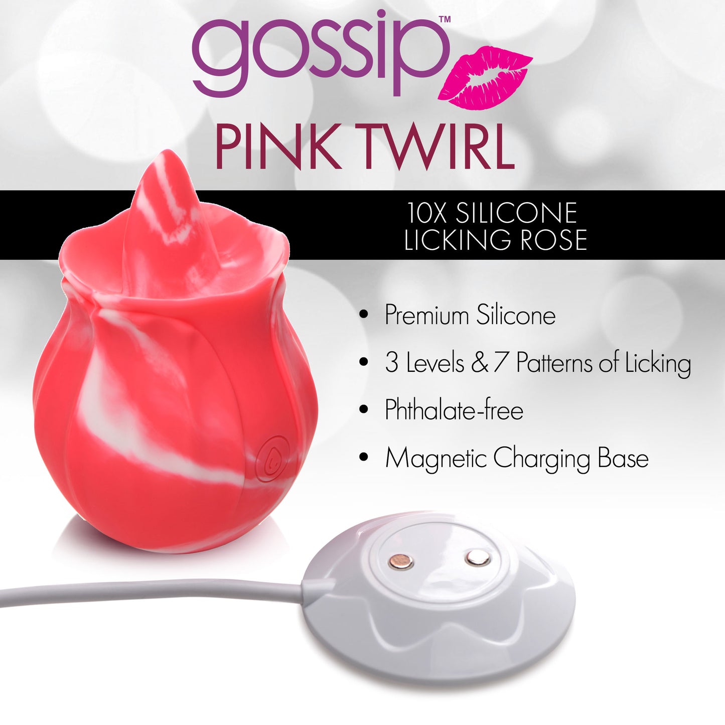 10x Twirl Silicone Licking Rose