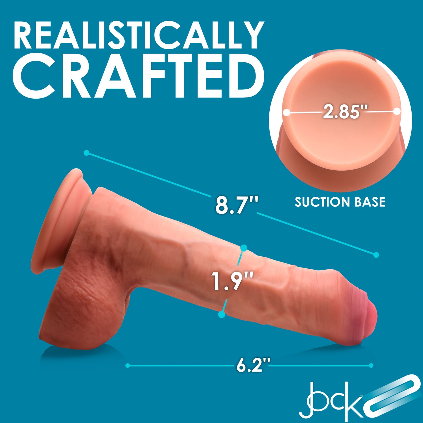 8.7 Inch Dual Density Uncut Dildo With Balls