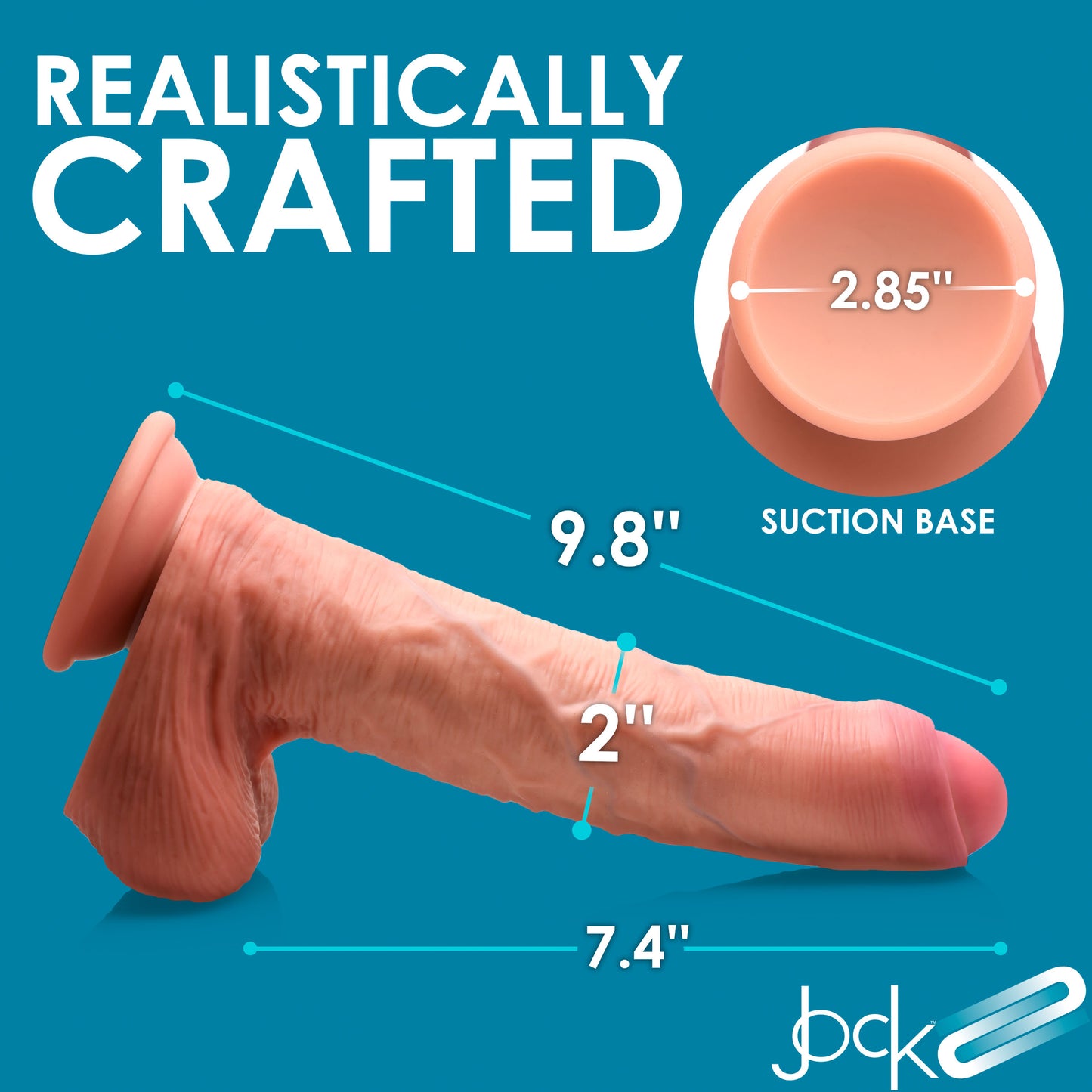 9.8 Inch Dual Density Uncut Dildo With Balls