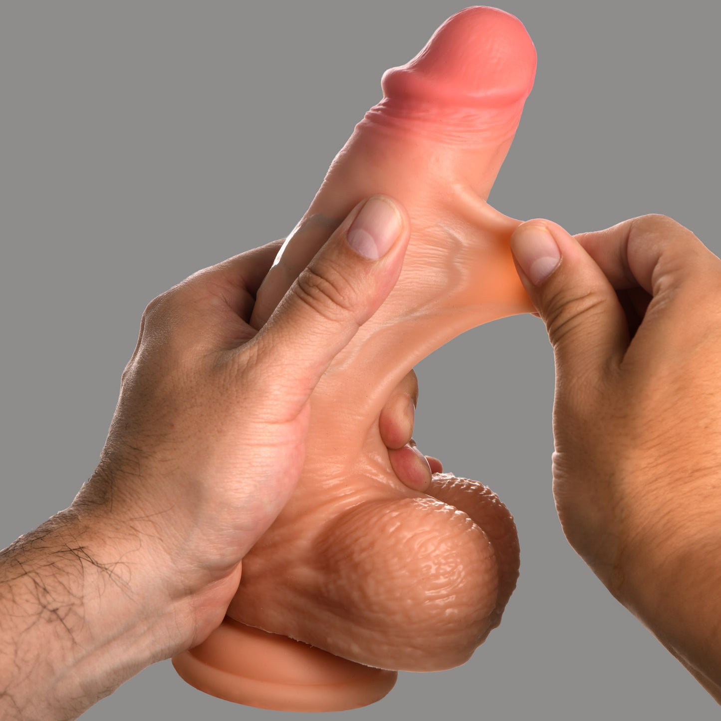 Real Skin Silicone Dildo With Balls - 8 Inch