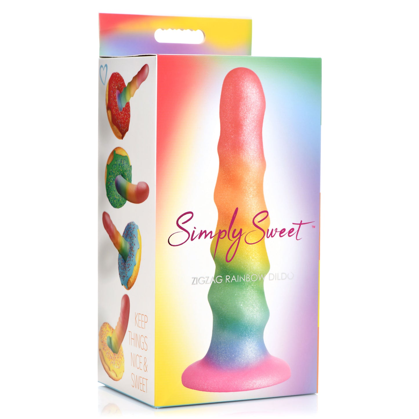 Zigzag Rainbow Silicone Dildo